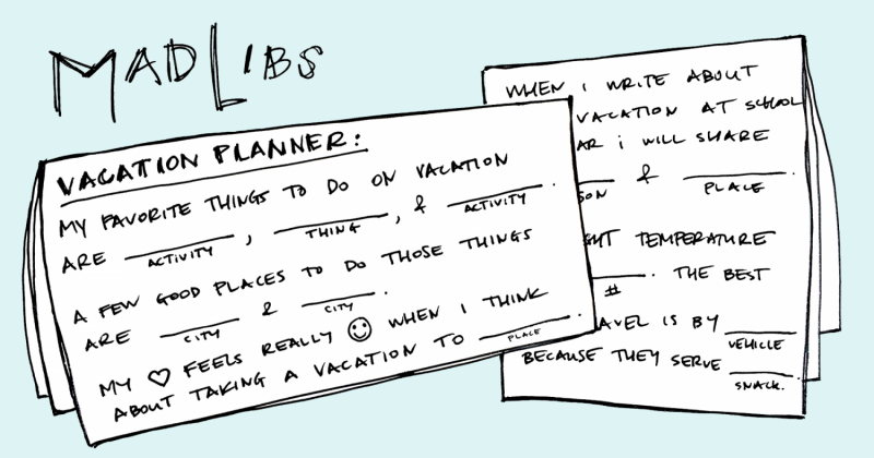 Mad Libs creative visual template facilitation